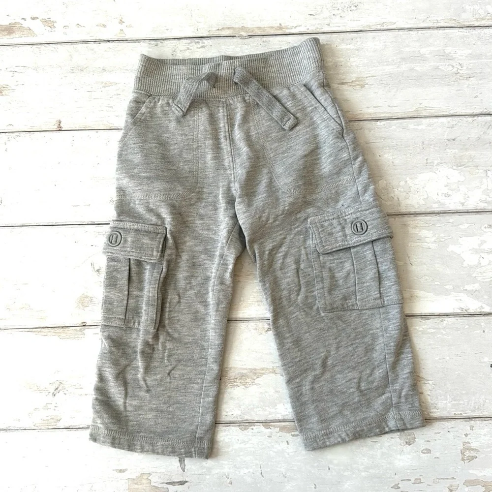 Old Navy 2T Boys Light Gray Cargo Pants Sweatpants Kids Toddler Bottoms